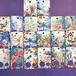 Lot de 20 gouttes de fil dentaire, aquarelles d'été, cartes de fil, étiquettes de fil dentaire
