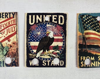 Floss Drops Set of 20, Vintage Patriotic 3, thread cards, floss tags