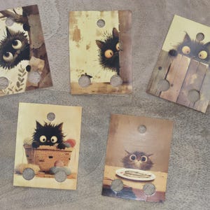 Lot de 20 chats furtifs, cartes de fil, étiquettes de fil dentaire