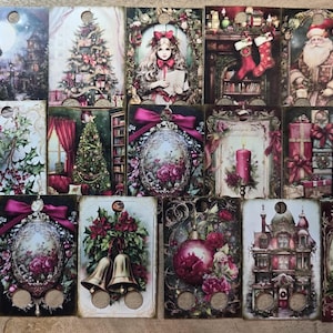 Lot de 20 gouttes de fil de Noël classique, cartes de fil, étiquettes de fil dentaire