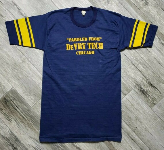 Vintage 60s Velva Sheen T-Shirt Paroled From Devry