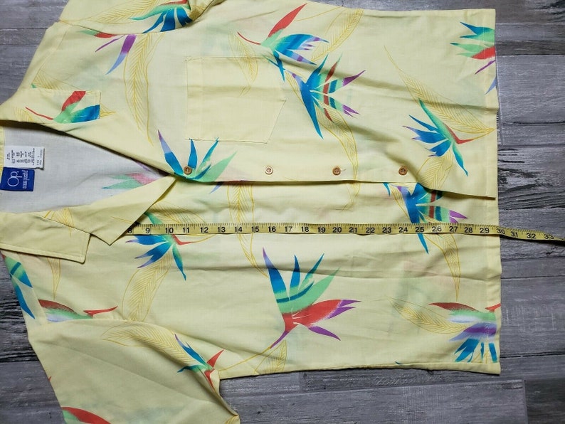 Vintage Ocean Pacific Hawaiian Shirt NWOT Men/'s Large Floral Yellow