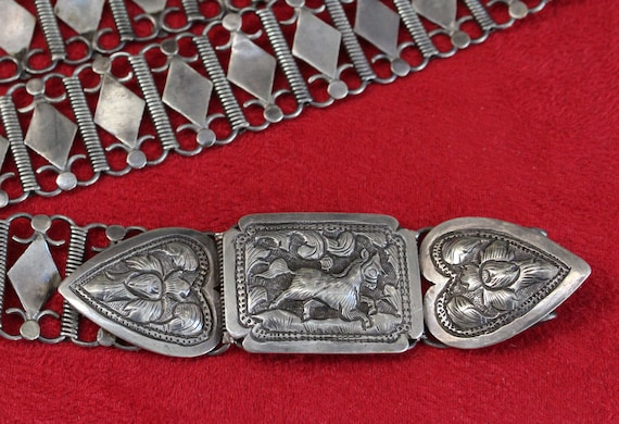 Silver belt, 35 inches, handmade, 132 grams, lovely design & workmanship, A-1 condition, Free shipping:  US, Canada
