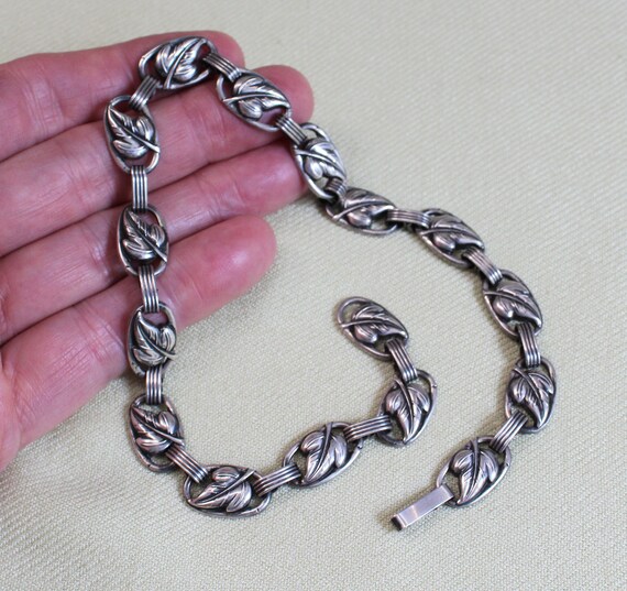 DANECRAFT sterling necklace, stamped, 1940s deco,… - image 7