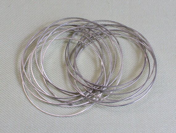 14 SILVER inter-locking, connected bangles, stamp… - image 5