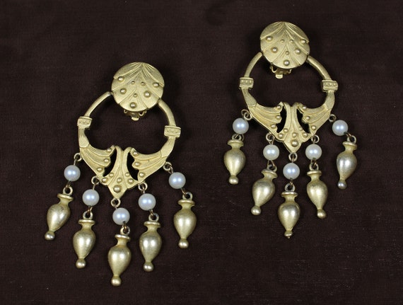 Giant LES BERNARD couturier chandelier earrings, … - image 8