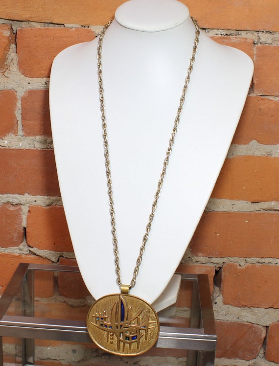 Collier Pendentif Vintage Sylvestre De Passillé Québec - Résine Noir Violet - Marque MAYA