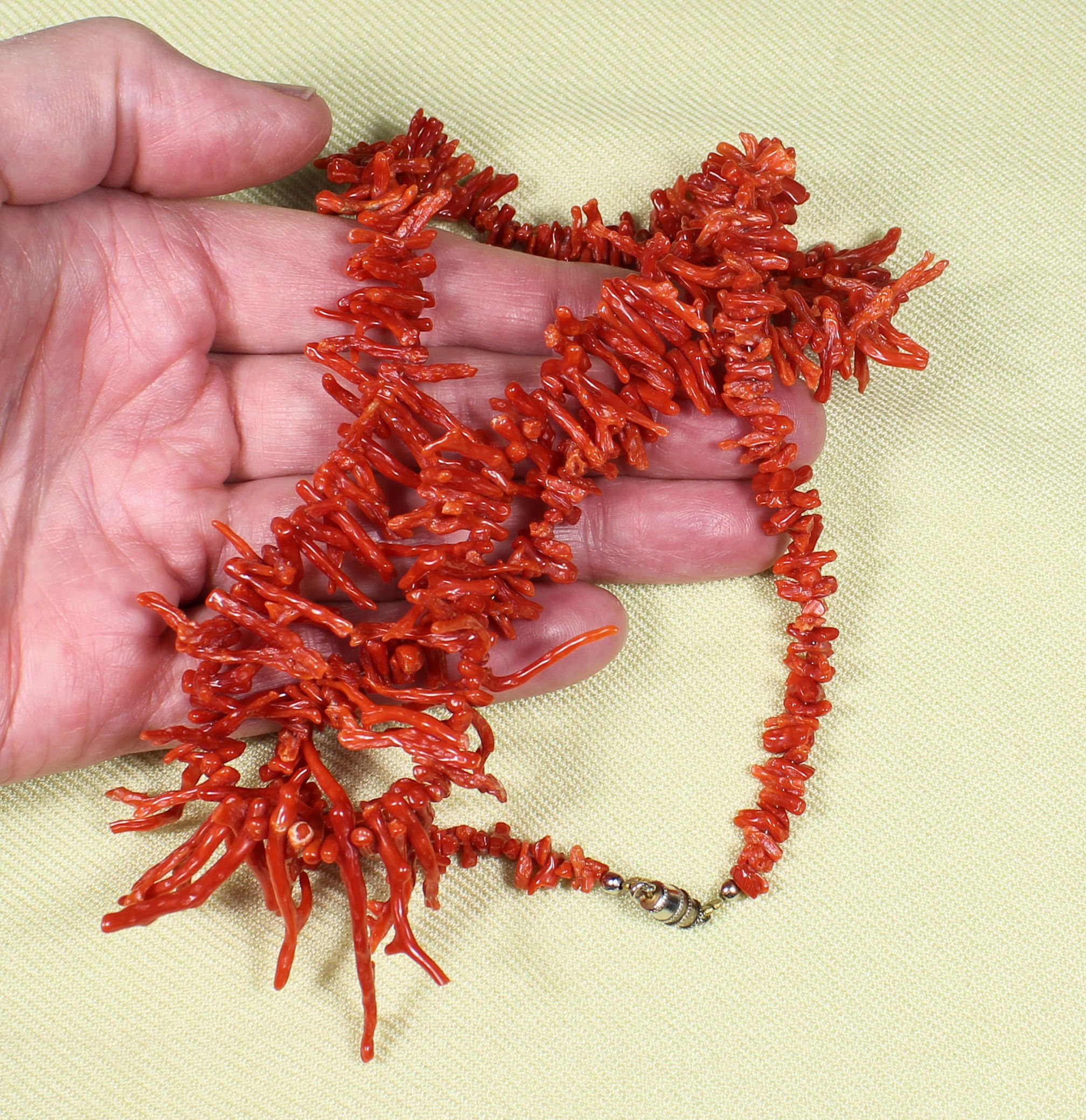 CORAL Necklace, Polished Branches, Handsome, 28 Inches Long, Excellent  Condition 