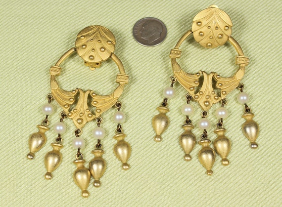 Giant LES BERNARD couturier chandelier earrings, … - image 6