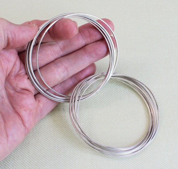 14 SILVER inter-locking, connected bangles, stamp… - image 3