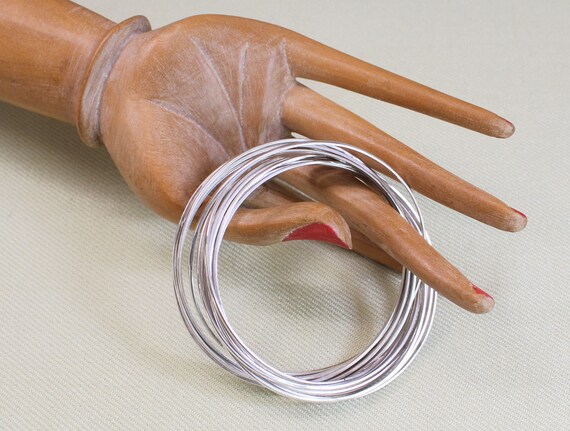 14 SILVER inter-locking, connected bangles, stamp… - image 1