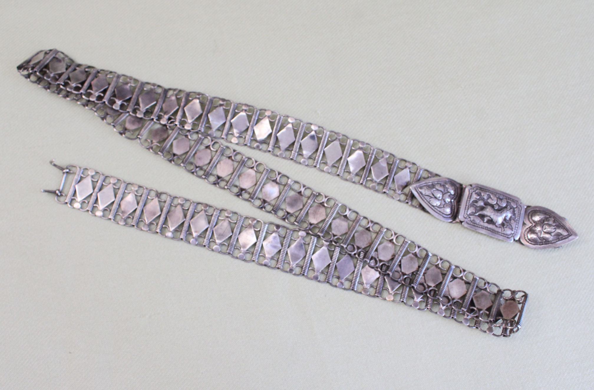 Indian silver belt measurement 35 total length Vintage Traditional Indian Maiden main image 3