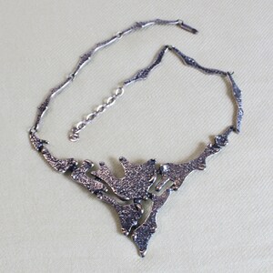 Collar modernista-brutalista DARVEAU, diseñador de Quebec, años 70, diseño abstracto, condición A-1 imagen 6