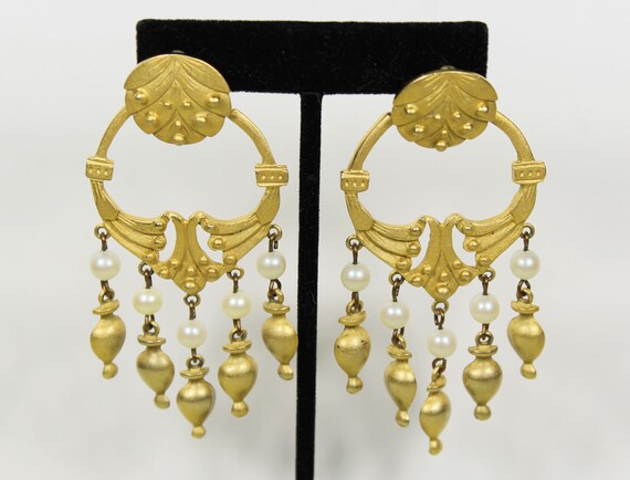 Giant LES BERNARD couturier chandelier earrings, … - image 10