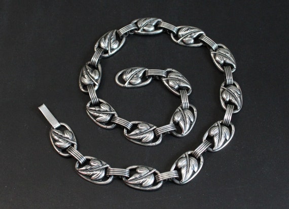 DANECRAFT sterling necklace, stamped, 1940s deco,… - image 2