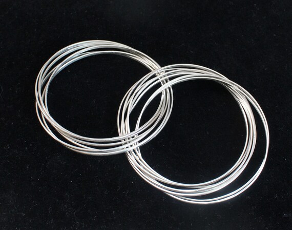 14 SILVER inter-locking, connected bangles, stamp… - image 7