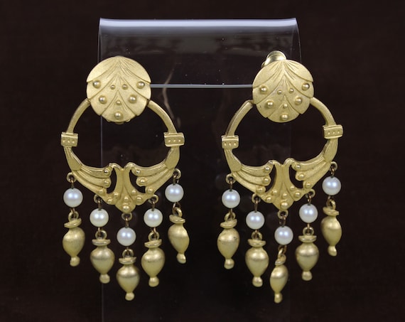 Giant LES BERNARD couturier chandelier earrings, … - image 1