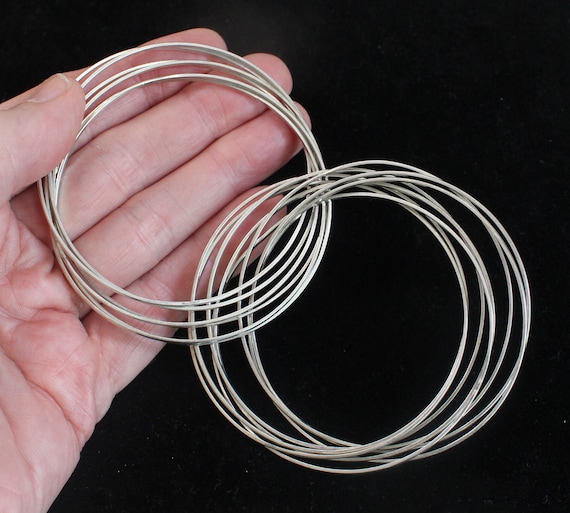 14 SILVER inter-locking, connected bangles, stamp… - image 6