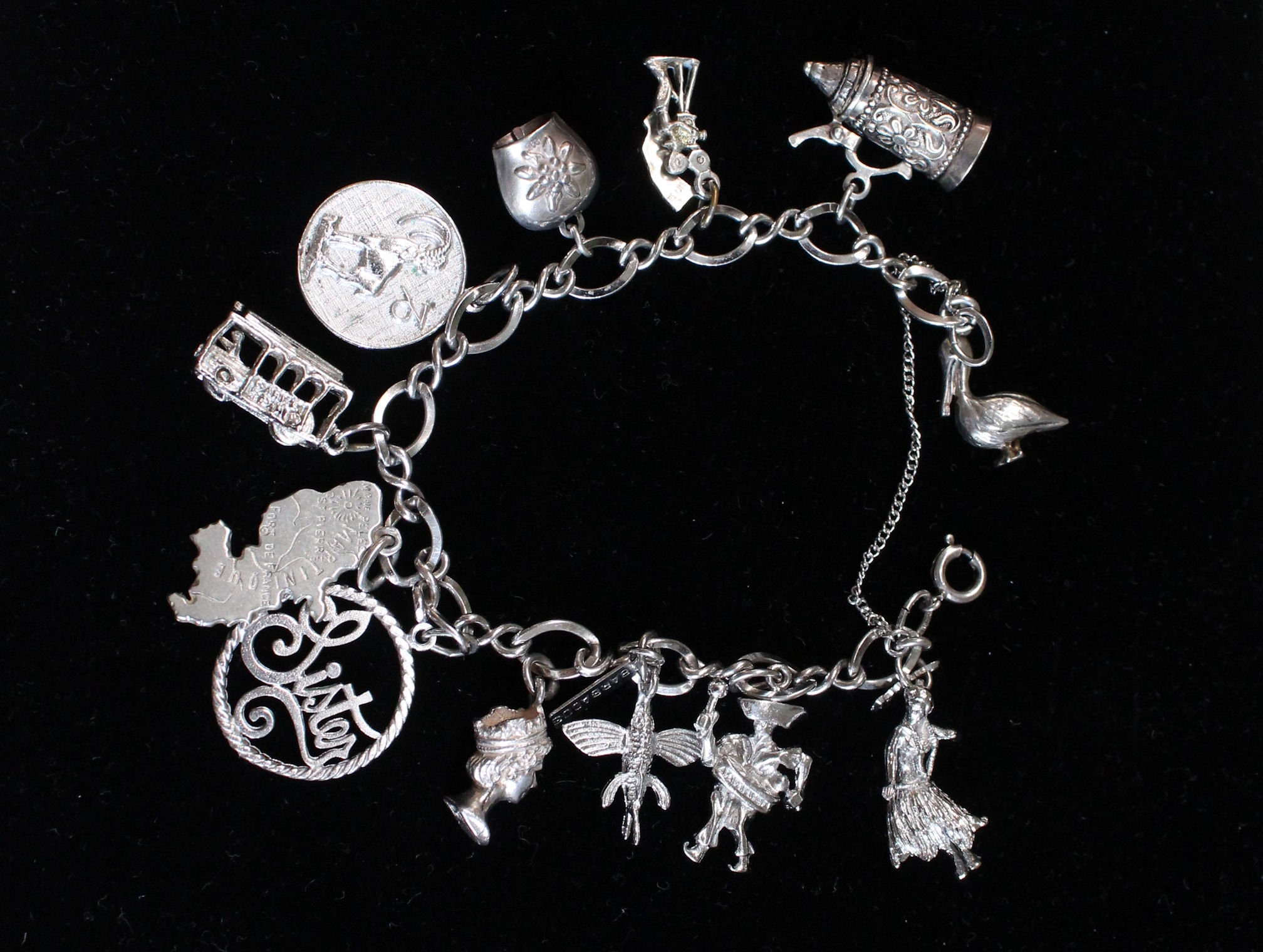 Magnifique Bracelet Charm Vintage Des Années 70 En Argent 925 - Neuf Avec étiquettes, 3 Grammes