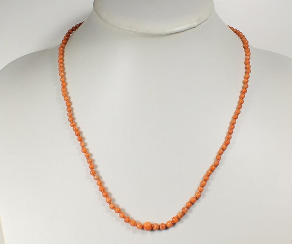 Delicate baby CORAL necklace, 20 inches, lovely c… - image 1