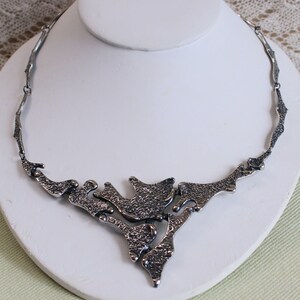 Collar modernista-brutalista DARVEAU, diseñador de Quebec, años 70, diseño abstracto, condición A-1 imagen 5