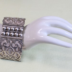 Mexican silver bracelet, sterling, handmade, wide