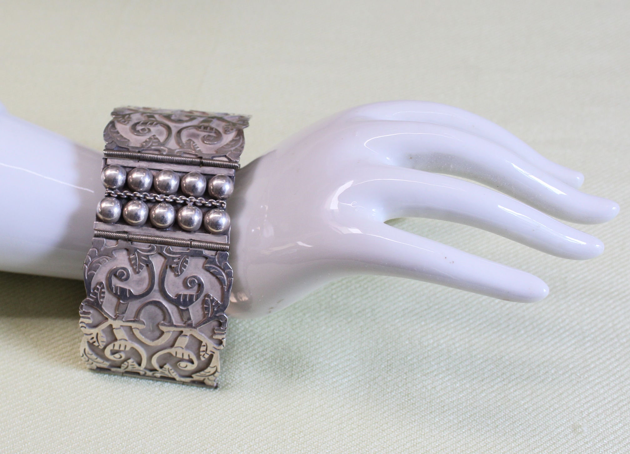 アクセサリー Mexican Vintage Silver 925 DNA Bracelet VINTAGE】 Vintage Taxco Mexican Silver 