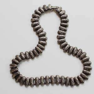 JOSEFF of HOLLYWOOD, book-chain necklace, silver plated, neo-Victorian style