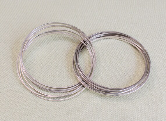 14 SILVER inter-locking, connected bangles, stamp… - image 2