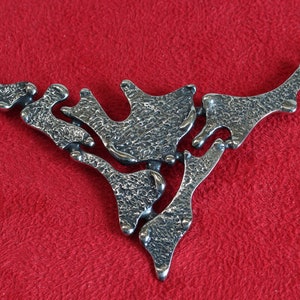 Collar modernista-brutalista DARVEAU, diseñador de Quebec, años 70, diseño abstracto, condición A-1 imagen 9