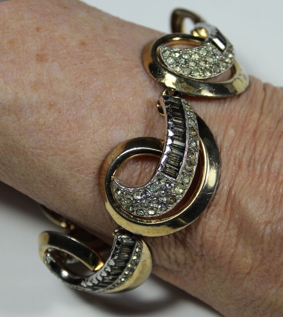 ELSA SCHIAPARELLI Deco bracelet, signed, 1940s, vi
