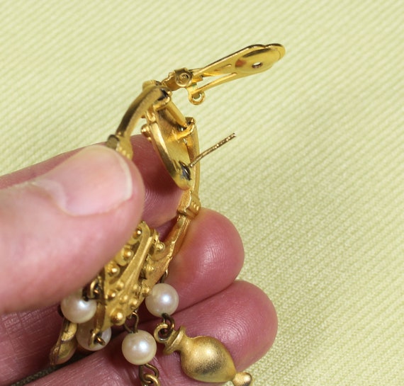 Giant LES BERNARD couturier chandelier earrings, … - image 5