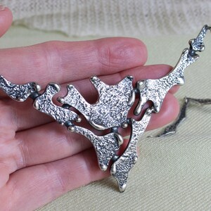 Collar modernista-brutalista DARVEAU, diseñador de Quebec, años 70, diseño abstracto, condición A-1 imagen 2
