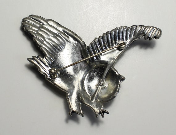 LARGE 1930s flying owl pin, book piece, art deco,… - image 4