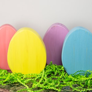 Set of 4 handmade Chunky Wood Easter Eggs - 5717