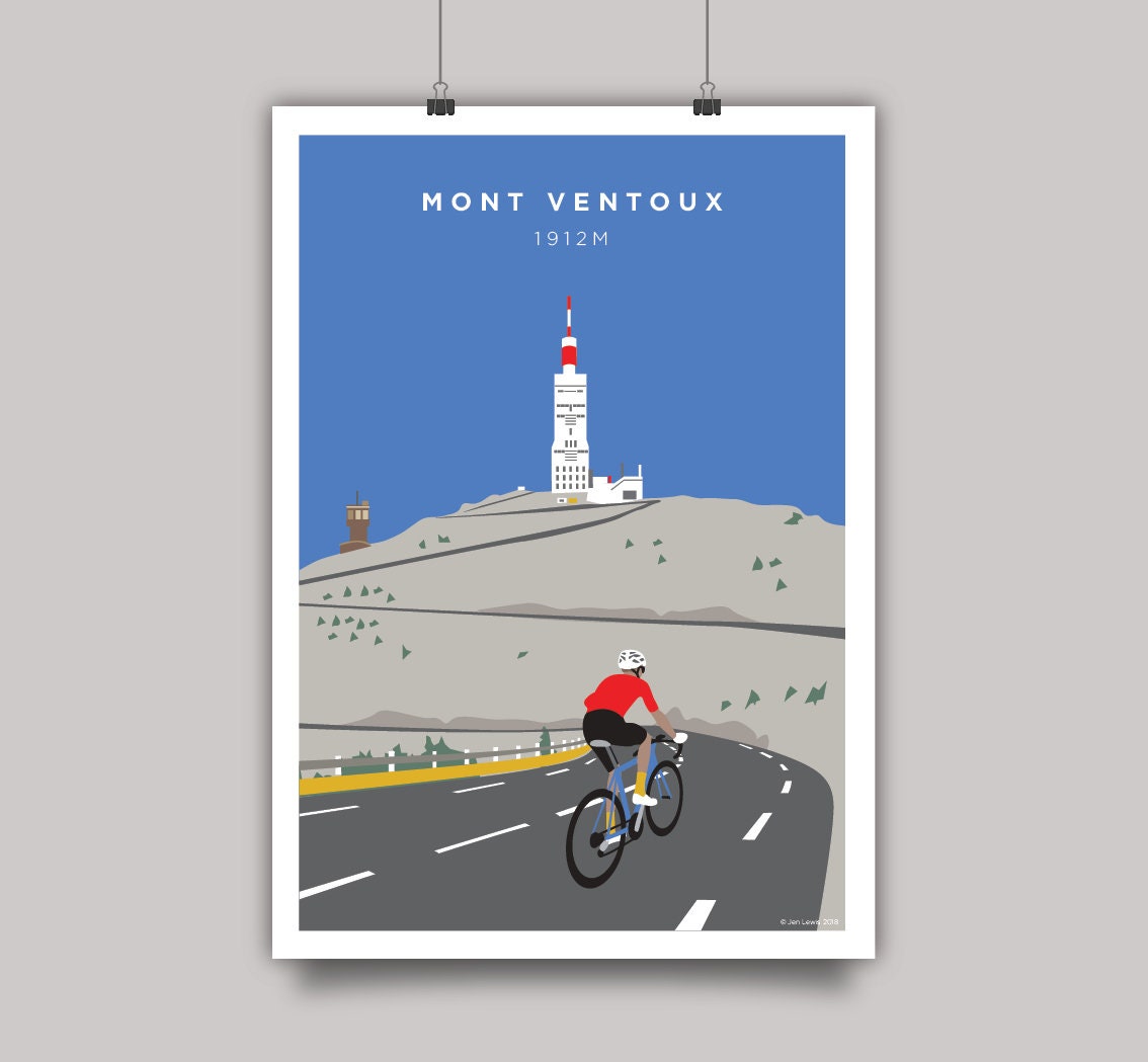 Affiche Vintage Mont Ventoux Col Du Tourmalet - Impression Toile 50x70 Cm - Décor Vélo Cyclisme Maison Bureau