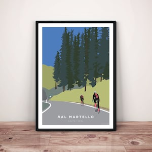 Val Martello Cycling Art Print: Italian Alps Scenery
