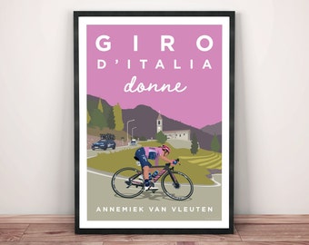 Giro d'Italia Donne Cycling Art Print: Annemiek Van Vleuten Illustration