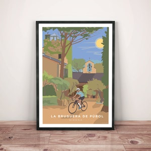 Girona Cycling Art Print: La Bruguera de Púbol, Spain