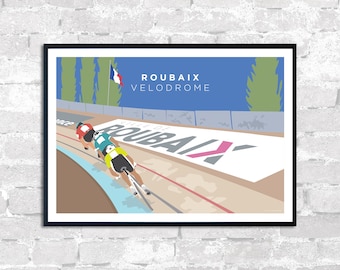 Roubaix Velodrome Cycling Art Print: France Bike Race Artwork