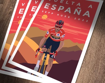 Sepp Kuss Vuelta a España Art Print: 2023 Cycling Champion