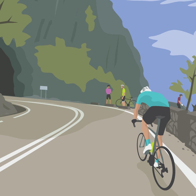 Puig Major Mallorca Cycling Print | Etsy