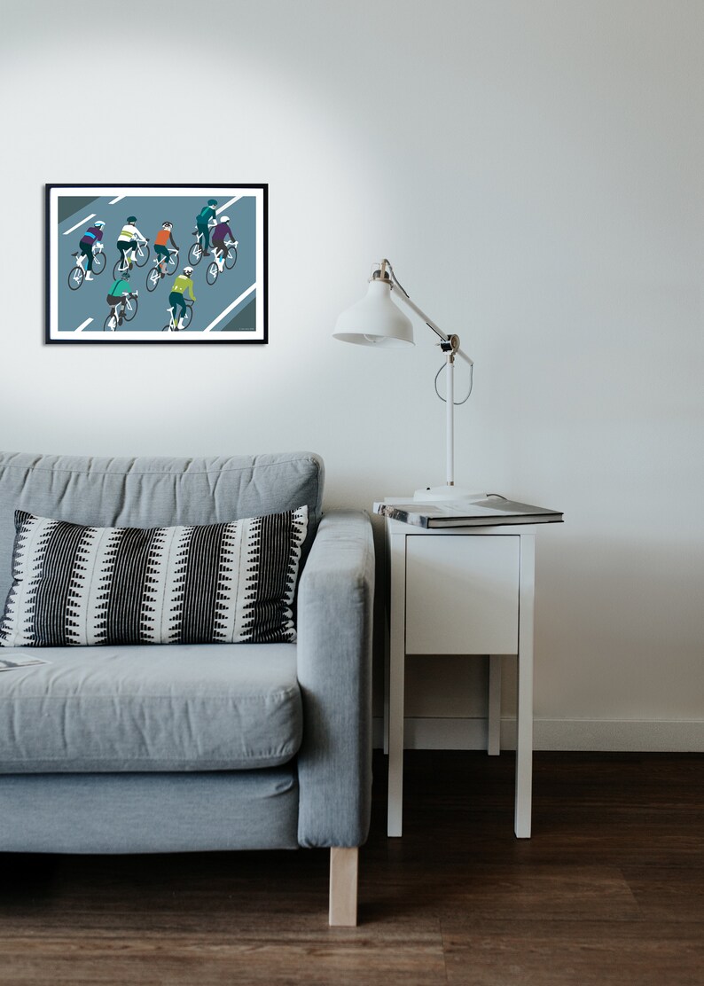 Peloton Riders Cycling Print Etsy
