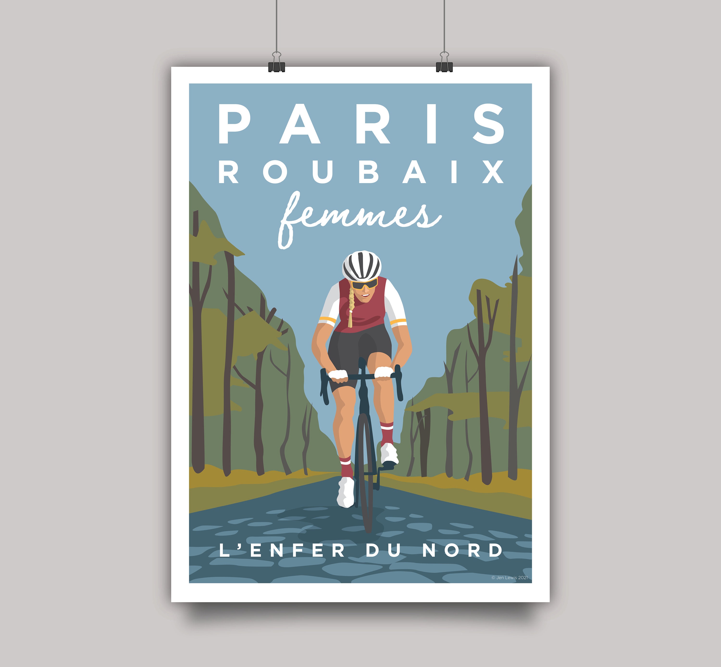 Paris Roubaix Femmes Cycling Print