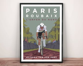 Mathieu van der Poel - wielerkunst Parijs Roubaix