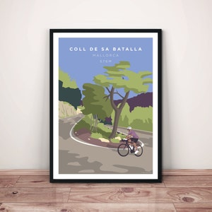 Coll de sa Batalla Mallorca Cycling Art Print: Giclée Poster