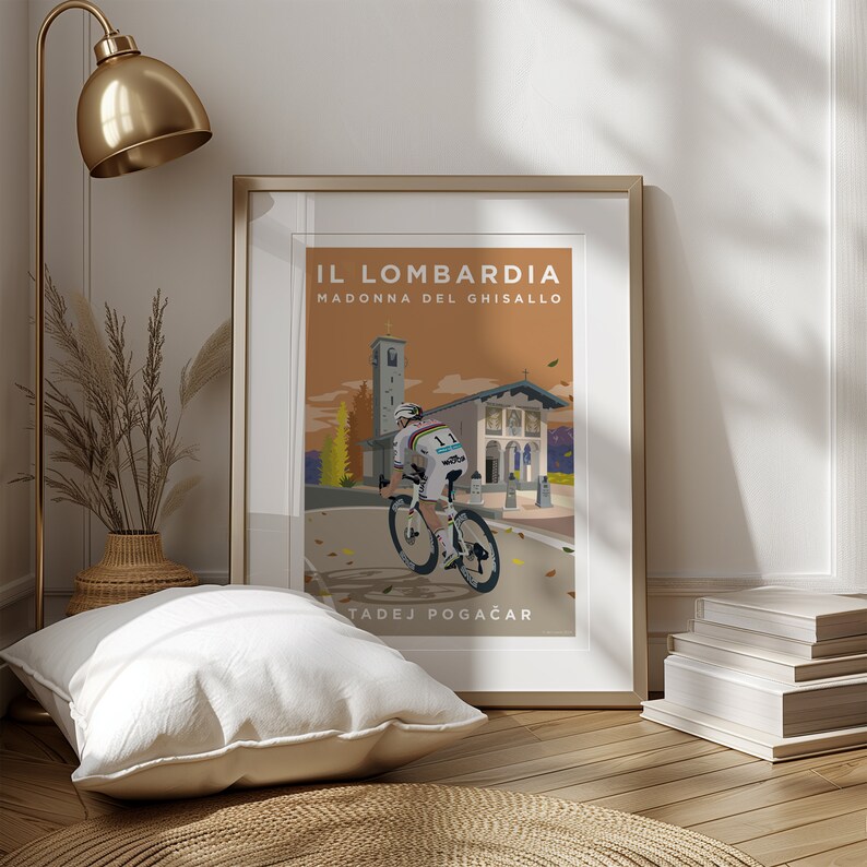 Tadej Pogacar ILombardia Art Print: Madonna del Ghisallo Cycling Poster image 8