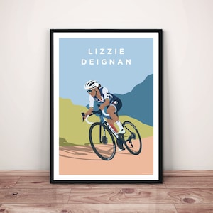 Stampa di Lizzie Deignan sul ciclismo • Regalo artistico per il ciclismo femminile • Illustrazione di Lizzie Deignan sul ciclismo • Ciclista su strada britannica