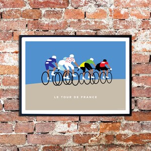 Stampa ciclistica del Tour de France - Peloton • Le Tour de France Semplicistico Poster Art • Stampa di opere d'arte del ciclista TDF astratto di qualità Giclée