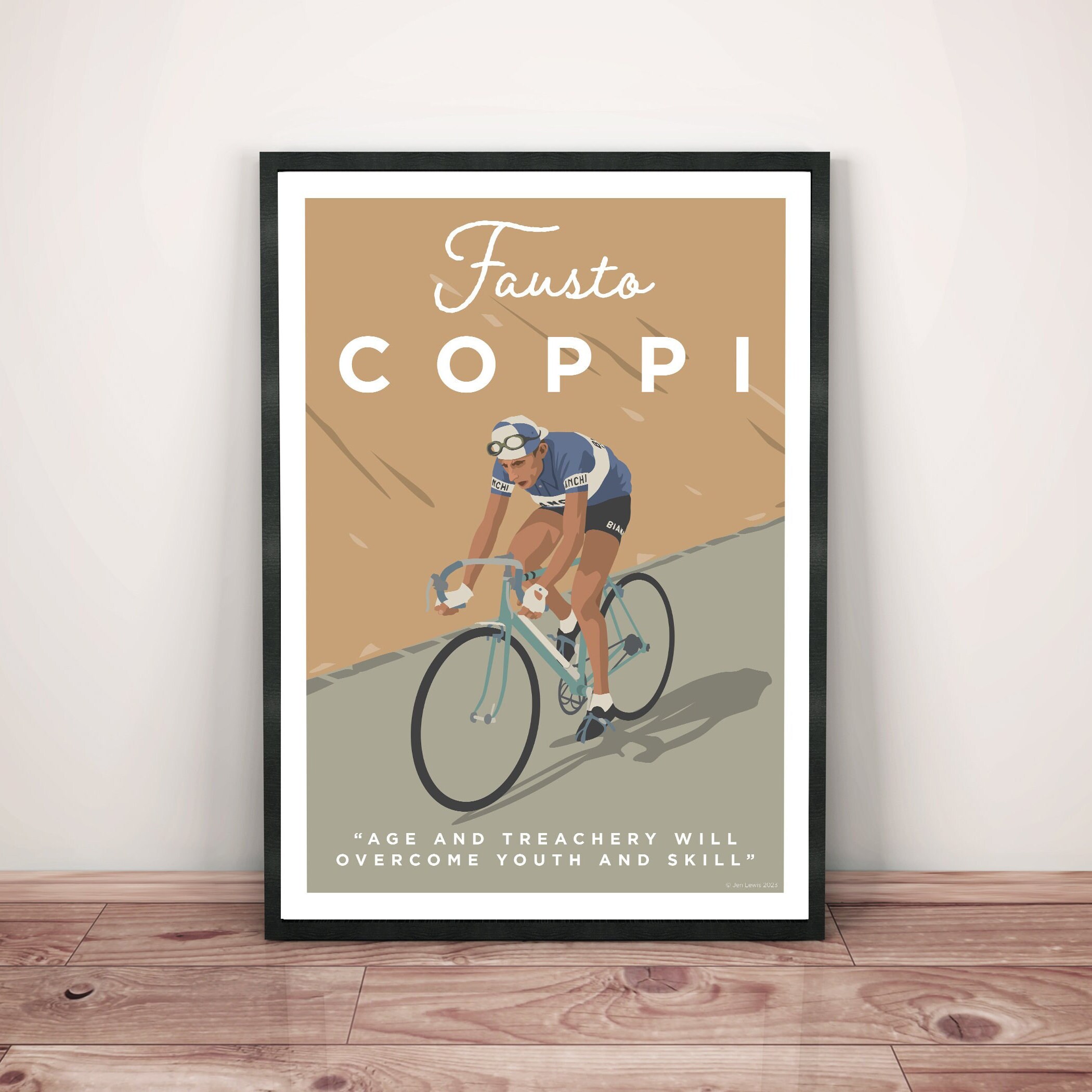 Poster Marco Pantani 'On Strike' – A3 – Pub Campagnolo – Neuf